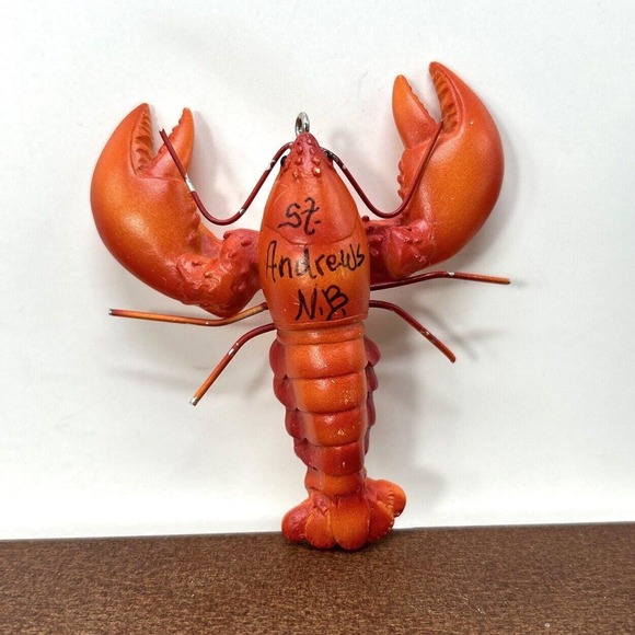 St Andrews New Brunswick Canada Orange Lobster Nautical Christmas Ornament - Picture 1 of 5